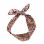 Bandeau headband cheveux tissu imprimé pantère, modulable - rose