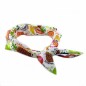 Bandeau headband cheveux tissu imprimé fruits, modulable - ivoire Bandeau headband cheveux tissu imprimé fruits, modulable - ivoire