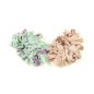 Fleur en tissu synthétique imprimé fleur 9.5cmx7cm - rose