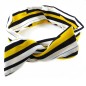 Bandeau headband cheveux tissu imprimé rayures modulable - jaune