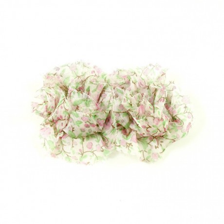 Fleur en tissu synthétique imprimé fleur 9.5cmx7cm - multicolore