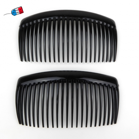 2 grands peignes de côté noir Made in France 10.3cmx5.6cm