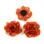 Fleurs en tissu orange imprimé fleurs fait main 50mm