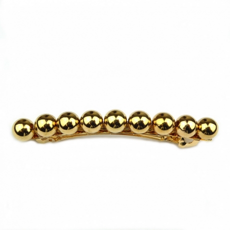 Barrette cheveux perles 8.5cm - doré