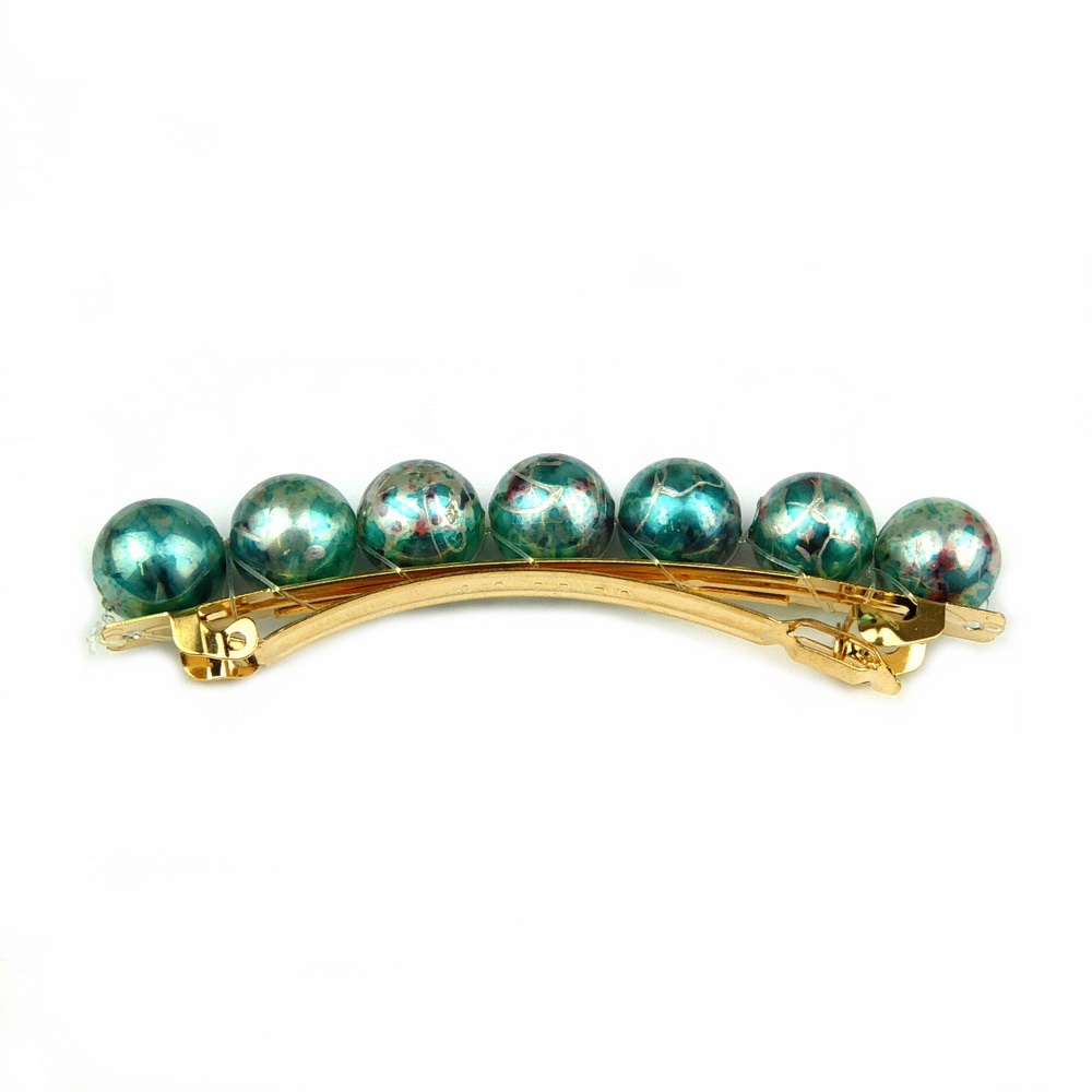 Barrette cheveux perle turquoise