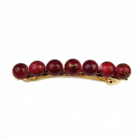 Barrette cheveux perle 8.5cm - rouge