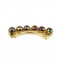 Barrette cheveux perle facette 7.5cm - marron