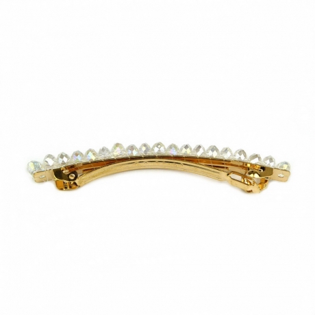 Barrette cheveux perle cristal 8.5cm- transparent