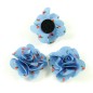 Fleurs en tissu bleu imprimé fleurs fait main 50mm