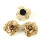 Fleurs en tissu beige imprimé fleurs fait main 50mm