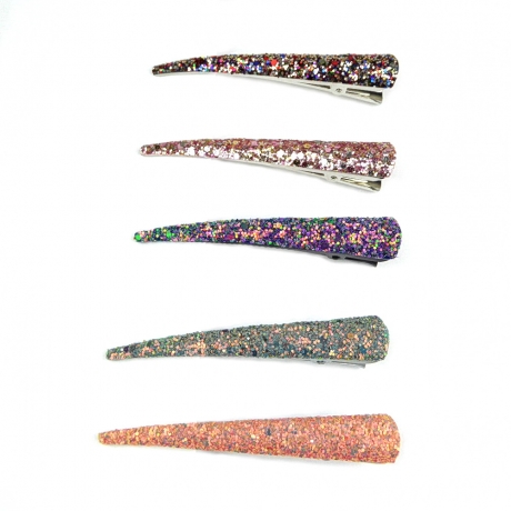 Grande pince cheveux concorde paillette 10.5cm - rose