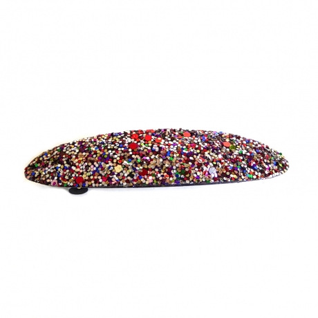 Barrette cheveux ovale paillettes - multicolore