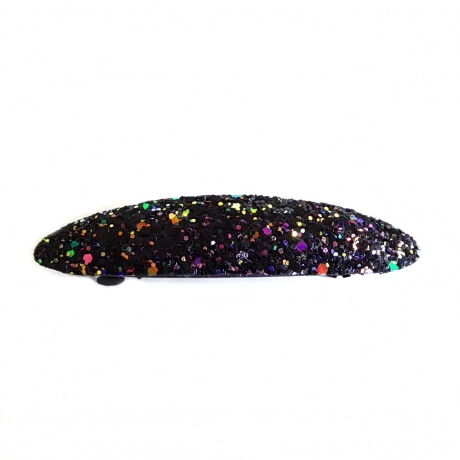 Barrette cheveux ovale paillettes - multicolore foncé