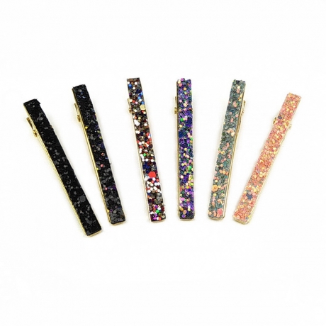 Pince cheveux paillette 6cm - multicolore