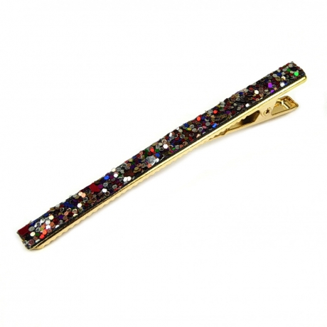 Pince cheveux paillette 8cm - multicolore