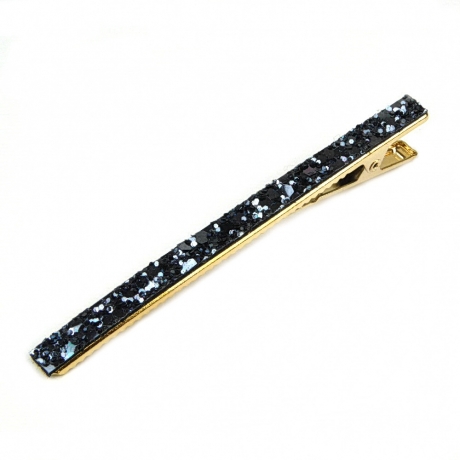 Pince cheveux paillette 8cm - gris bleu