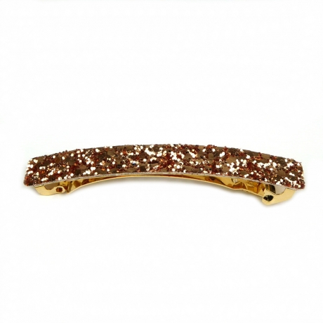 Barrette cheveux paillette 8.5cm - or rose