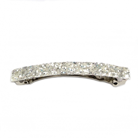Barrette cheveux paillette 8.5cm - argenté