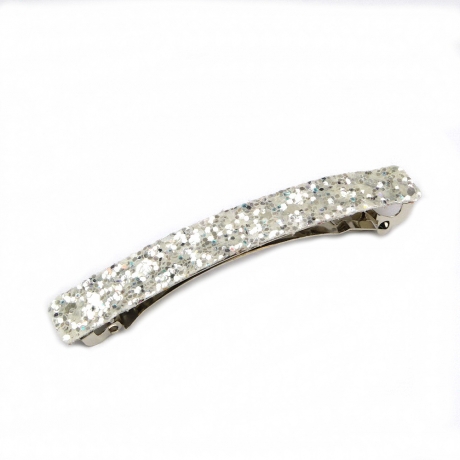 Barrette cheveux paillette 8.5cm - argenté