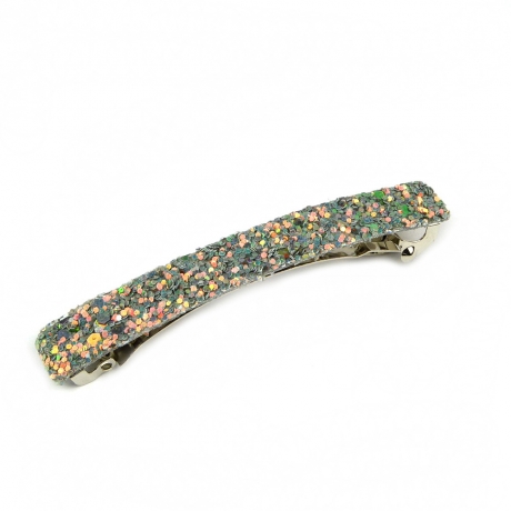 Barrette cheveux paillette 8.5cm - gris vert