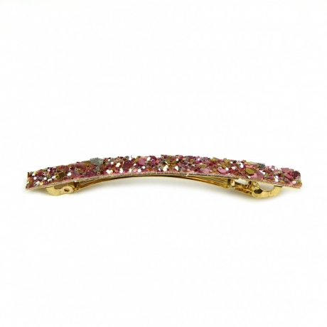 Barrette cheveux paillette 8.5cm - rose