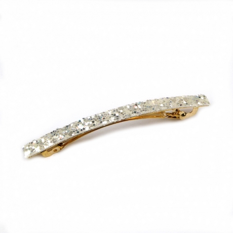 Barrette cheveux paillette 8.5cm - argenté