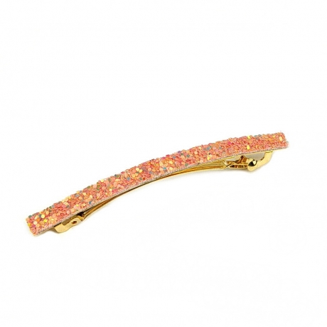 Barrette cheveux paillette 8.5cm - saumon