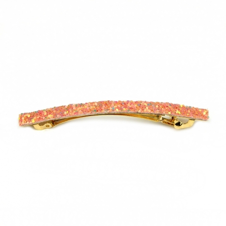 Barrette cheveux paillette 8.5cm - saumon