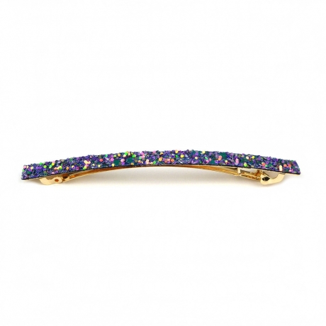 Barrette cheveux paillette longue 10cm - violet bleu