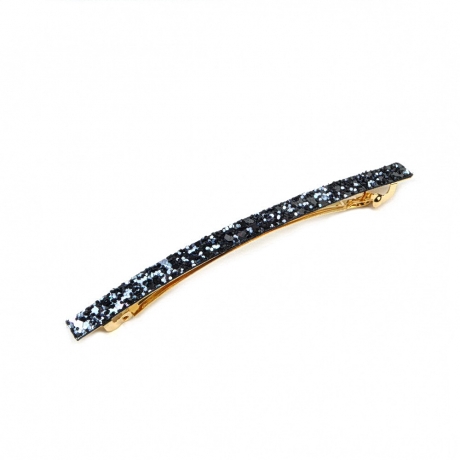 Barrette cheveux paillette longue 10cm - gris bleu
