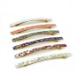 Barrette cheveux paillette longue 10cm - blanc irisé