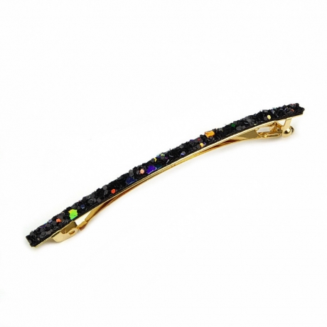 Barrette cheveux fine paillette 8cm - multicolore foncé