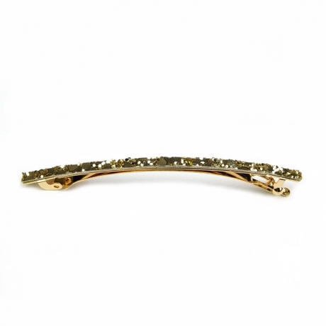 Barrette cheveux fine paillette 8cm - doré
