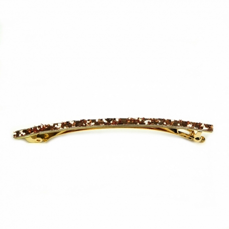 Barrette cheveux fine paillette 8cm - or rose