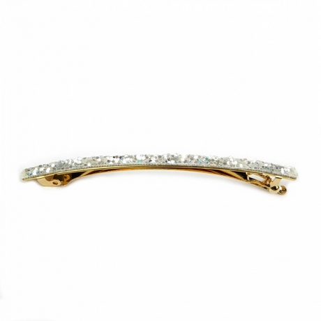 Barrette cheveux fine paillette 8cm - argenté