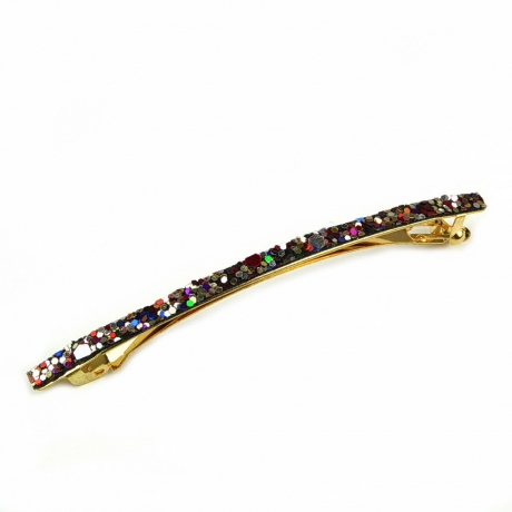 Barrette cheveux fine paillette 8cm - multicolore