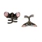 2 petites pinces cheveux crabe avec perles à facette style antique 2.3cm vieux rose