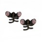 2 petites pinces cheveux crabe avec perles à facette style antique 2.3cm vieux rose