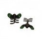 2 petites pinces cheveux crabe avec perles à facette style antique 2.3cm vert 2 petites pinces cheveux crabe avec perles à facette style antique 2.3cm vert
