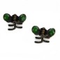 2 petites pinces cheveux crabe avec perles à facette style antique 2.3cm vert 2 petites pinces cheveux crabe avec perles à facette style antique 2.3cm vert