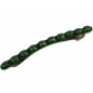 Barrette cheveux longue fine avec perles à facette style antique 9cm vert