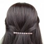 Barrette cheveux longue fine avec perles à facette style antique 9cm vert