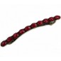 Barrette cheveux longue fine avec perles à facette style antique 9cm rouge carmin