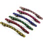 Barrette cheveux longue fine avec perles à facette style antique 9cm rouge carmin