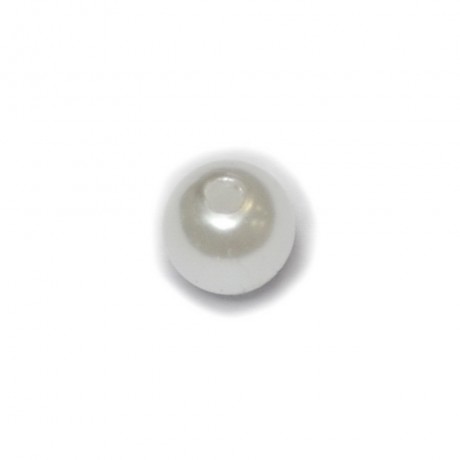 Moitié percé Lot de 100pcs perles nacrées acryliques 6mm ivoire