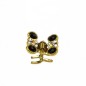 Petite pince cheveux crabe en métal doré et strass 2cmx1.7cm noir