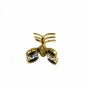 Petite pince cheveux crabe en métal doré et strass 2cmx1.7cm noir