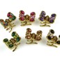 Petite pince cheveux crabe en métal doré et strass 2cmx1.7cm multicolore Petite pince cheveux crabe en métal doré et strass 2cmx1.7cm multicolore