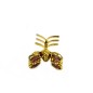 Petite pince cheveux crabe en métal doré et strass 2cmx1.7cm marron