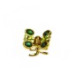 Petite pince cheveux crabe en métal doré et strass 2cmx1.7cm vert Petite pince cheveux crabe en métal doré et strass 2cmx1.7cm vert